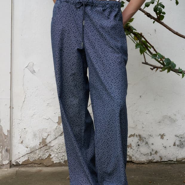 헤더먼트 pattern cotton pants (blue)