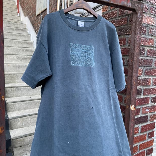 90-00s 스투시 페이드 네이비 반팔 티셔츠(USA Made)