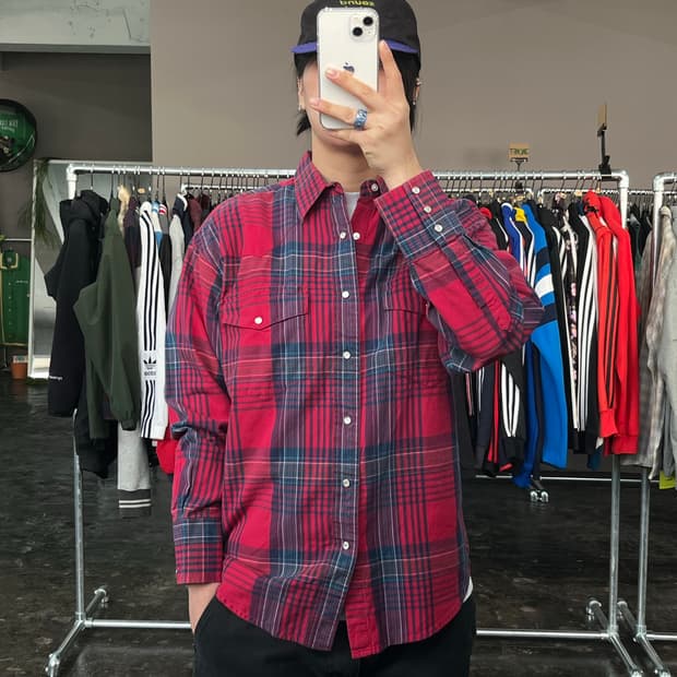 랭글러 웨스턴 체크 셔츠 