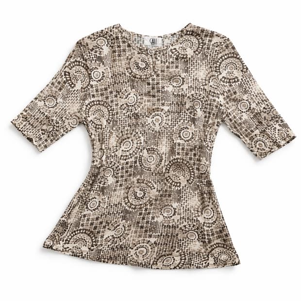 빈티지 에스닉 패턴 슬림핏 반팔 티