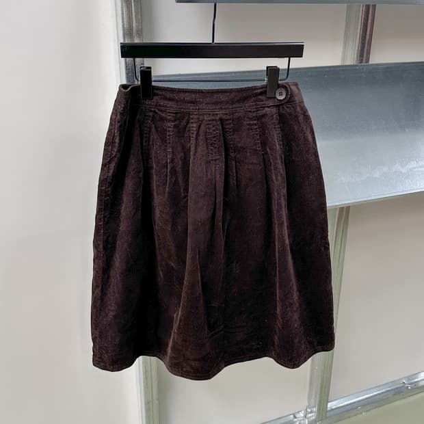 brown corduroy midi skirt