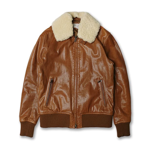 에토네 [Etonne] 염소 가죽 슬림 A2 항공 자켓