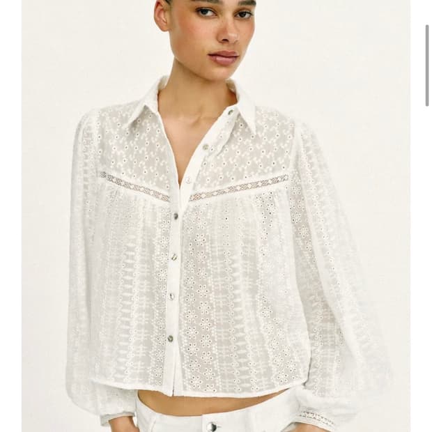zara 자수 펀칭 셔츠