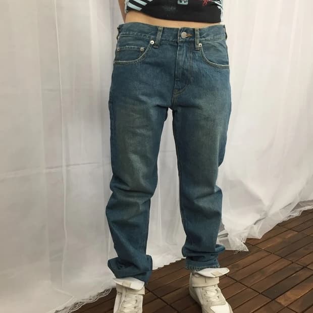 BEAMS Washed Denim Pants