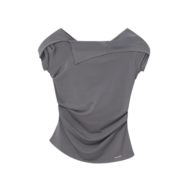 미세키서울 Draped mod hoodie top 그레이