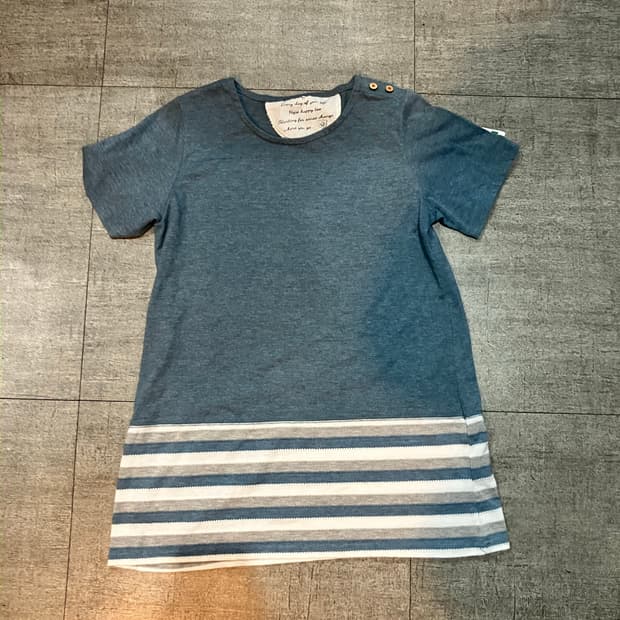 일본빈티지 Youga 하구미모리걸 할메카지 견장버튼 레이어드티셔츠