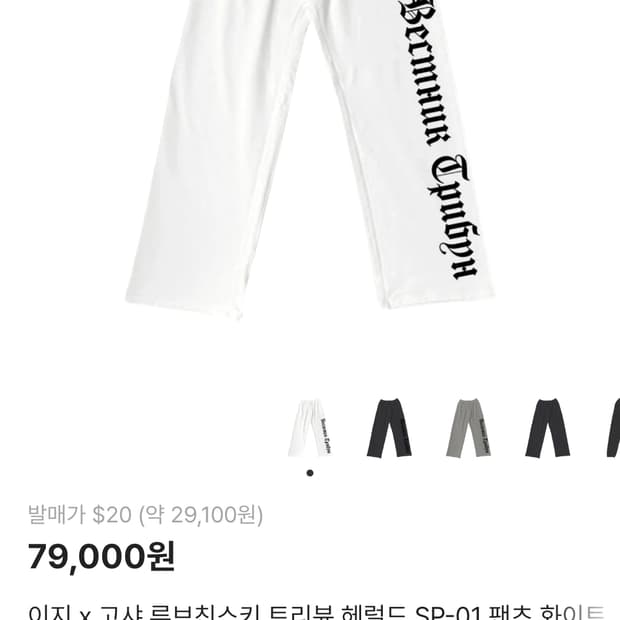 이지 x 고샤 루브친스키 sp-01 팬츠 화이트(2)