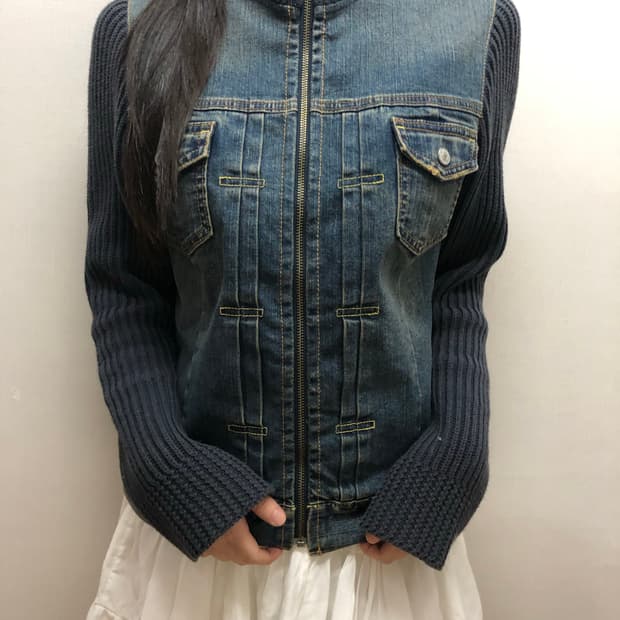 빈티지 갭 데님 니트 자켓