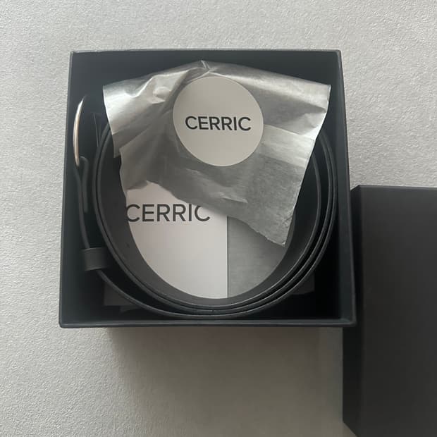Cerric 세릭 와이드 카우스킨 벨트 블랙 (새상품)