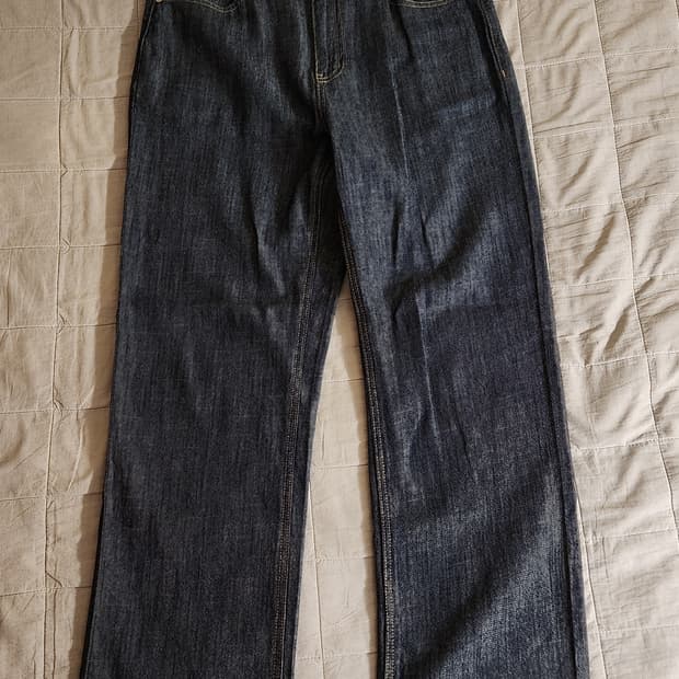 토피 섬머 와이드 데님 생지 M