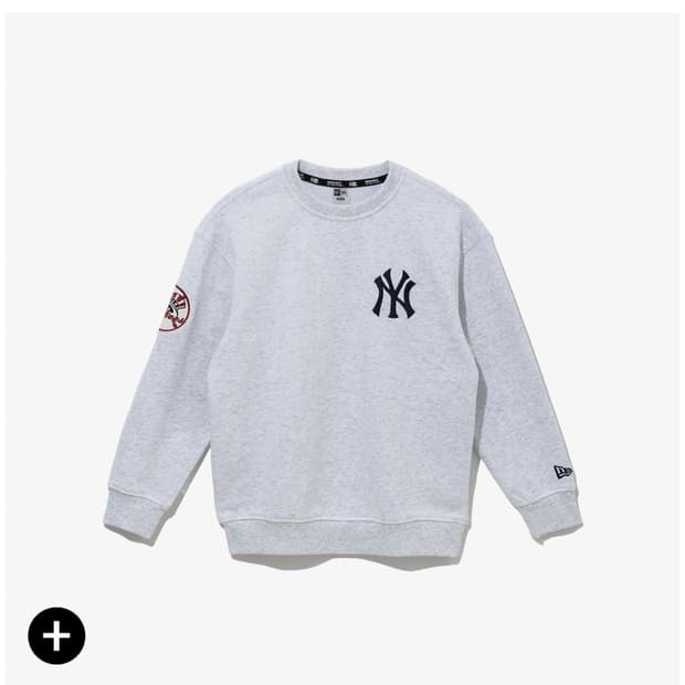 < 뉴에라 MLB 뉴욕양키스 팀 로고 맨투맨 ( 헤더그레이,XL ) 