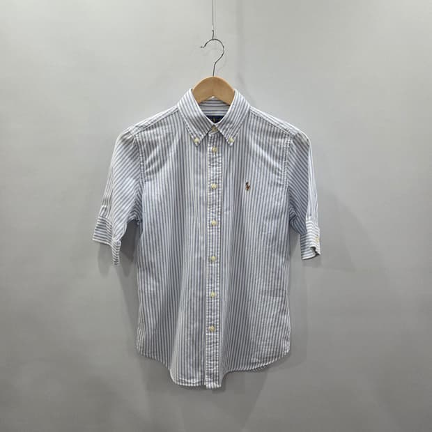 폴로랄프로렌 우먼 버튼다운 스트라이프 반팔셔츠 S