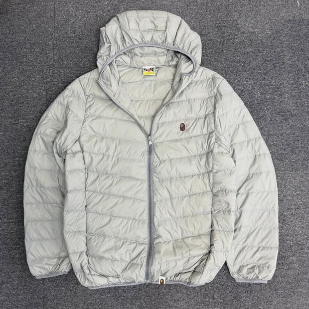 베이프 경량패딩 그레이