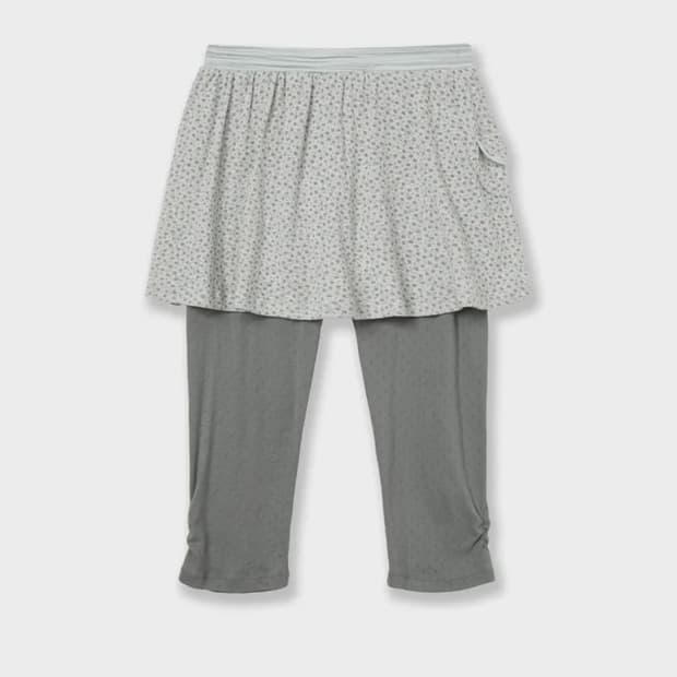 FLOWER SKIRT LEGGINGS [GREY]