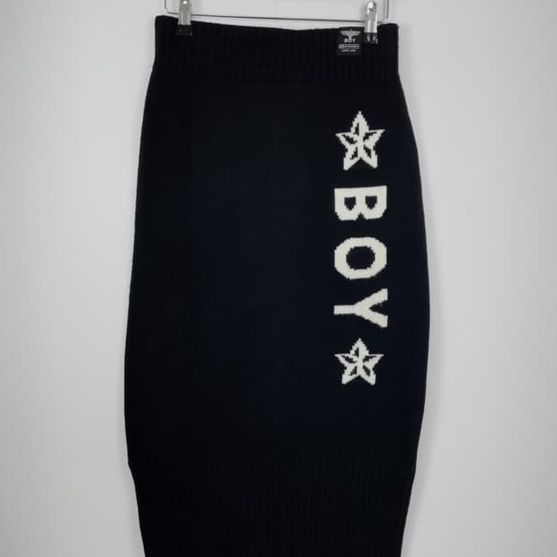 BOY LONDON 슬림핏 하이웨이스트 니트 스커트