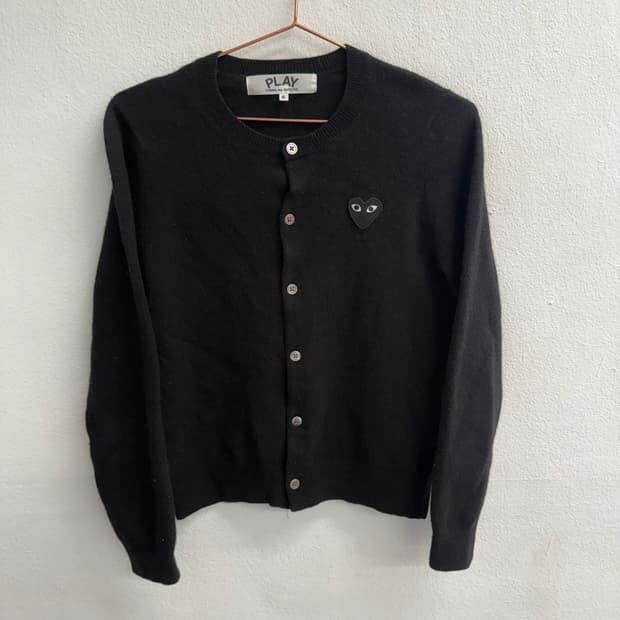 Made japan 꼼데가르송 플레이 하트 로고 블랙 가디건 S