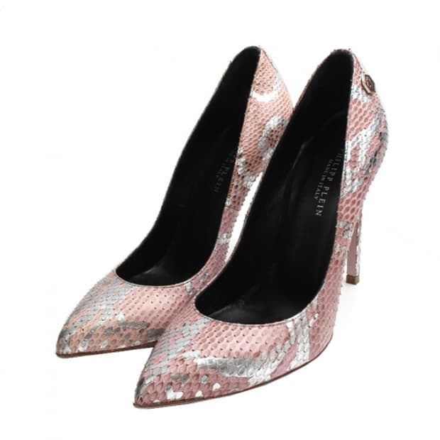 필립 플레인 로즈 파이톤 킬힐 펌프스 36