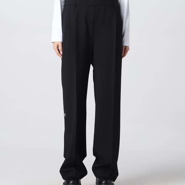 새상품) MSGM 더블 웨이스트 로고 슬렉스팬츠 L 블랙 정가60만원대