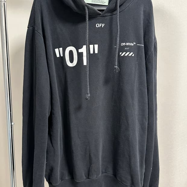 오프화이트 "01" 다이아고널 후드티 XL