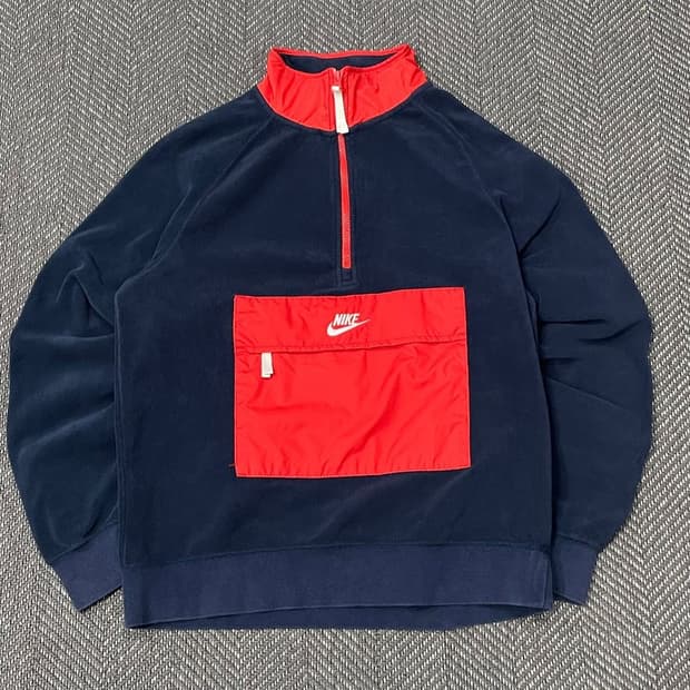 나이키 배색 플리스 반집업 v0172