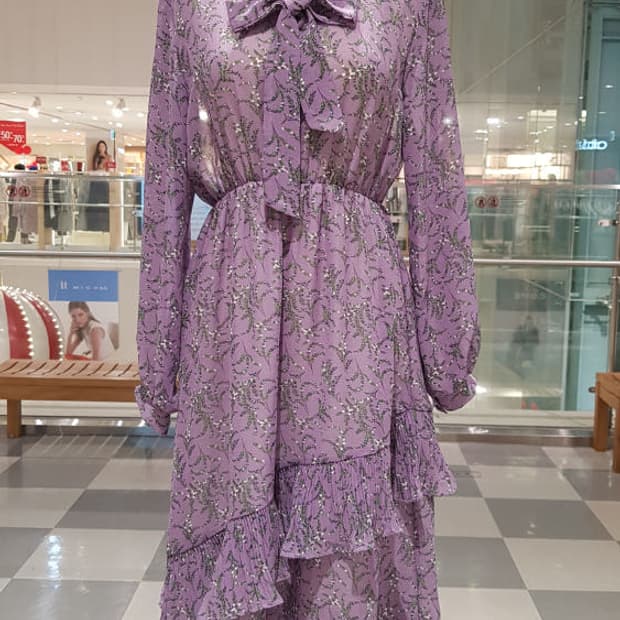 [culture call] 2단 시폰 원피스 (violet)