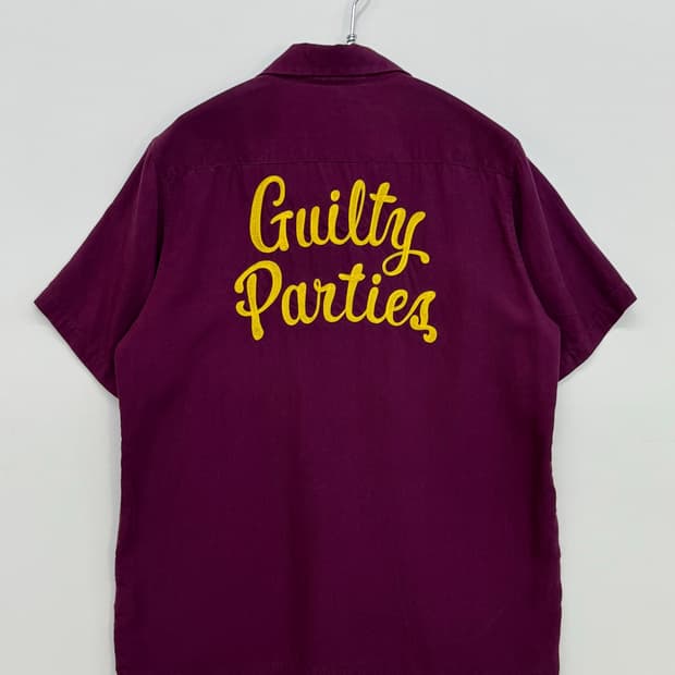 와코마리아 50‘s Guilty Parties 자수 오픈칼라 셔츠 퍼플