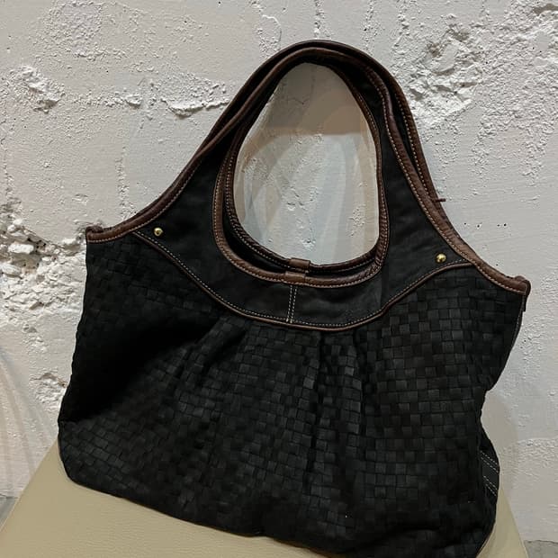 off the wall JPN 스웨이드 위빙 숄더백 토트백