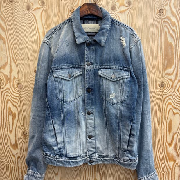캘빈클라인진스 페이딩 데미지 청자켓
