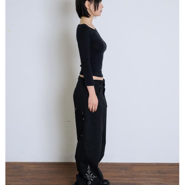 새상품 잇자바이브 신상 low flower pants - m 