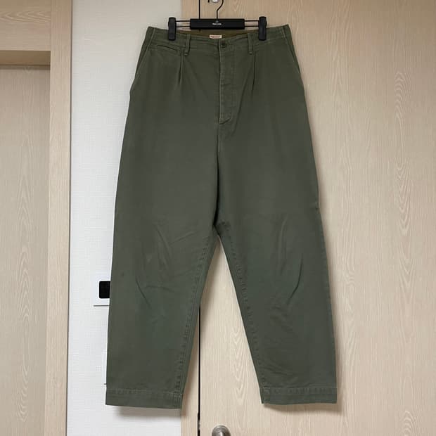 캐피탈 치노 하이웨이스트 님 팬츠 카키