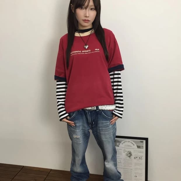 90s FILA Authentic Sports Layered Tee