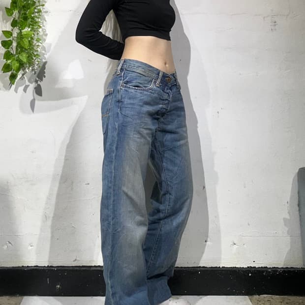 90s 아베크롬비 연청 와이드 데님 팬츠 청바지 