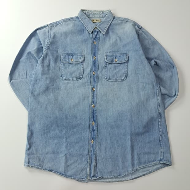 CA670 XL 엘엘빈 80s 더블 플랩 포켓 데님 워크 셔츠 남방