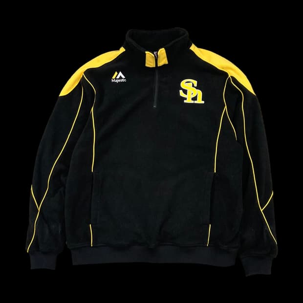 마제스틱 베이스볼 후리스 반집업 자켓