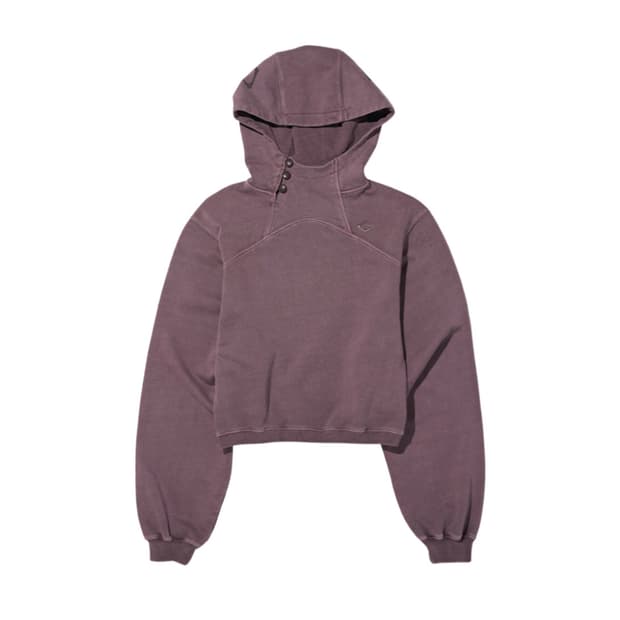 미스치프 버튼 업 크롭후드