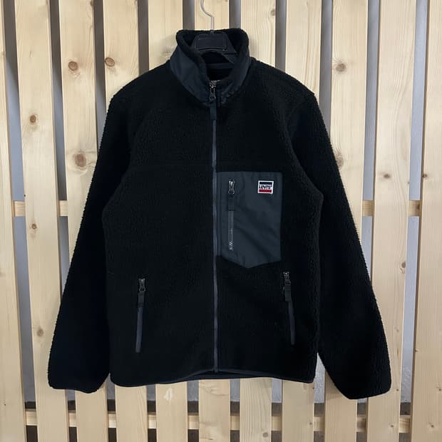 (S) 리바이스 블랙 플리스 자켓 후리스