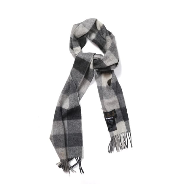 바버 Barbour Check Wool Scarf 
