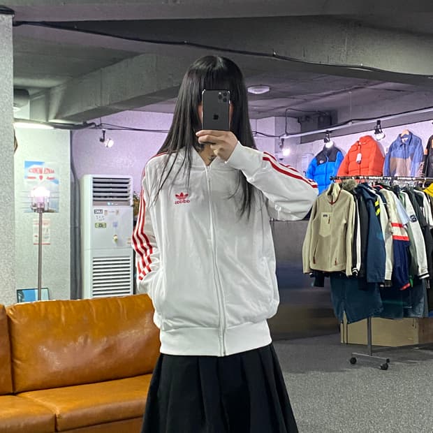 아디다스 파이어버드 흰빨 화이트레드 트랙탑 져지  B4353