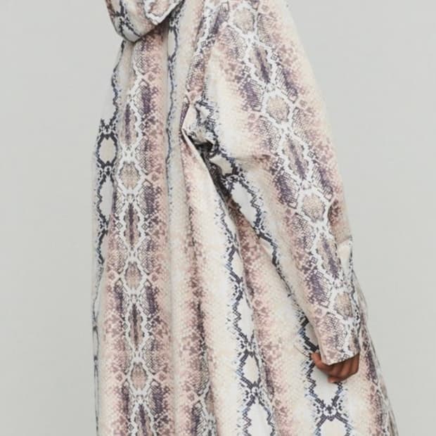 maje snake print 후드 쉘파카 