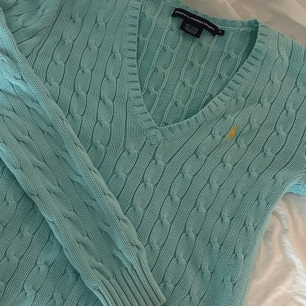 Ralph Lauren 폴로 랄프로렌 스포츠 빈티지 브이넥 케이블 니트