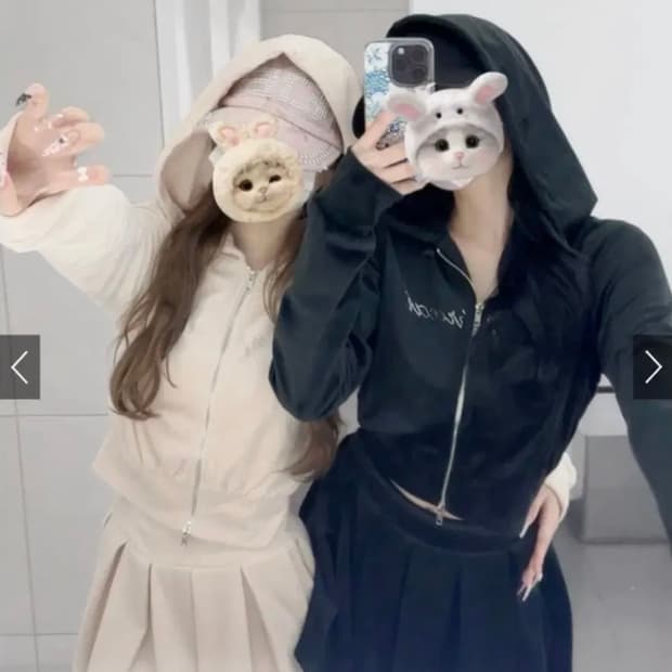GRL 그레일 벨벳 셋업 아이보리 스나계