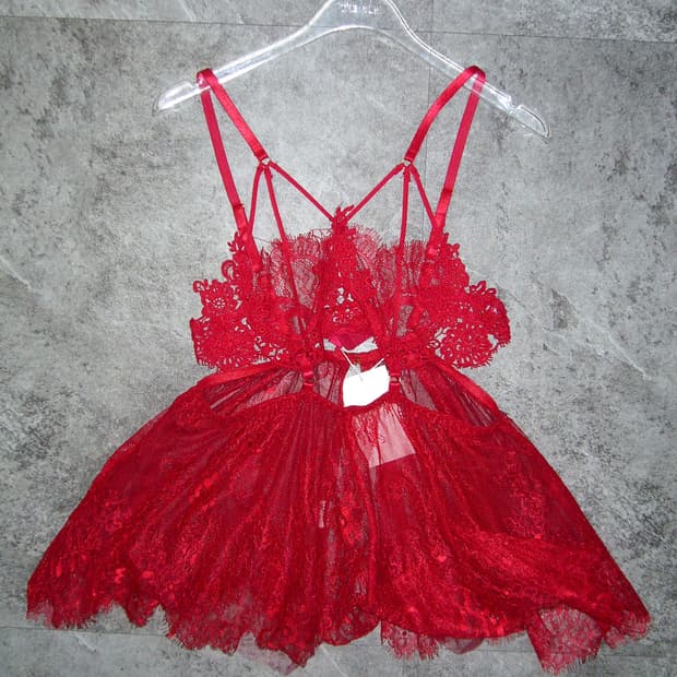 Red Lace Slip Dress