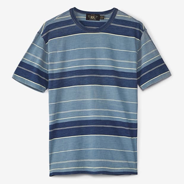 RRL 더블알엘 인디고 스트라이프 저지 티셔츠 M