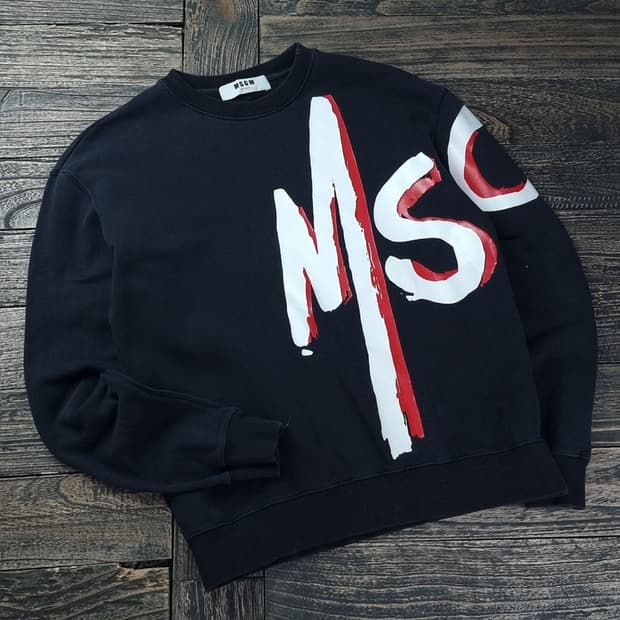 [MSGM 엠에스지엠] 빅로고 프린팅 오버핏 맨투맨 네이비 P01361