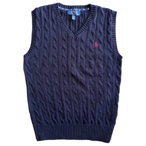 PRL cotton cable knit vest
