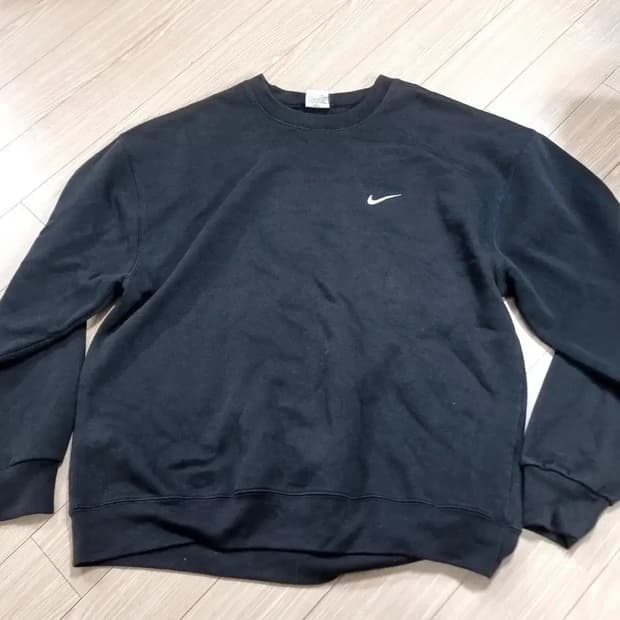 미제 made in USA 나이키 스우시 블랙 맨투맨 티셔츠(100)