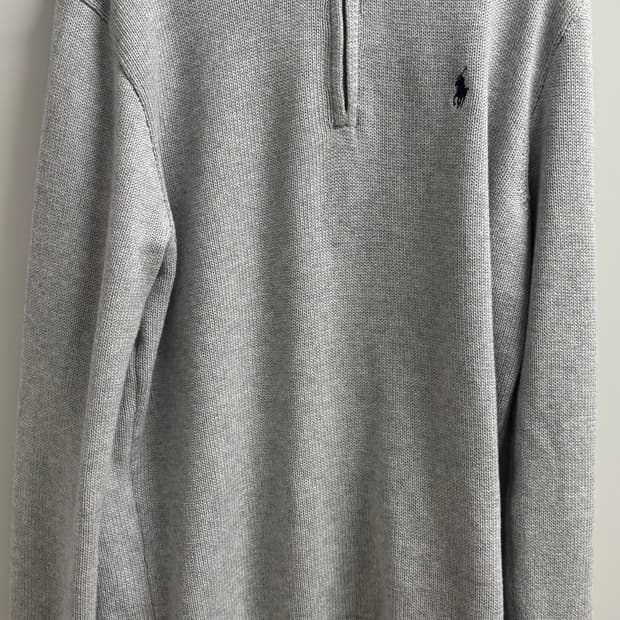 폴로 쿼터 집업 니트 (아울렛 구매 1회 실착)