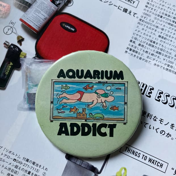 빈티지 아쿠아리움 에딕션 스케치 프린팅 핀 버튼 뱃지 브로치 악세사리