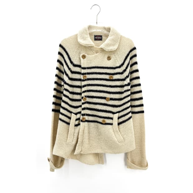 빈티지 스트라이프 울 가디건