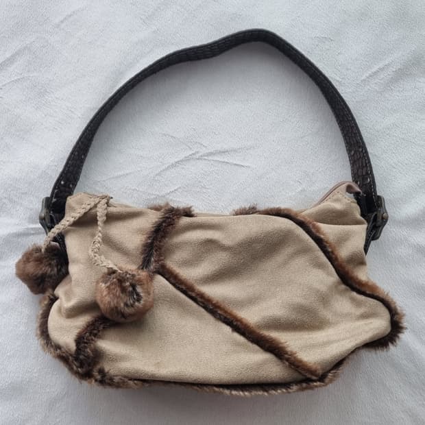 빈티지 모리걸 하구미 방울 퍼 숄더백